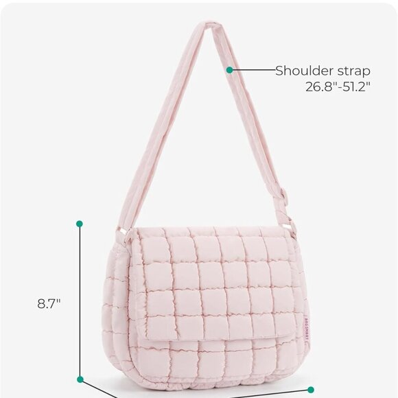 Lightweight Crossbody Bags for Women, Quilted Puffer Cross body Purse with Adjus - Picture 6 of 6